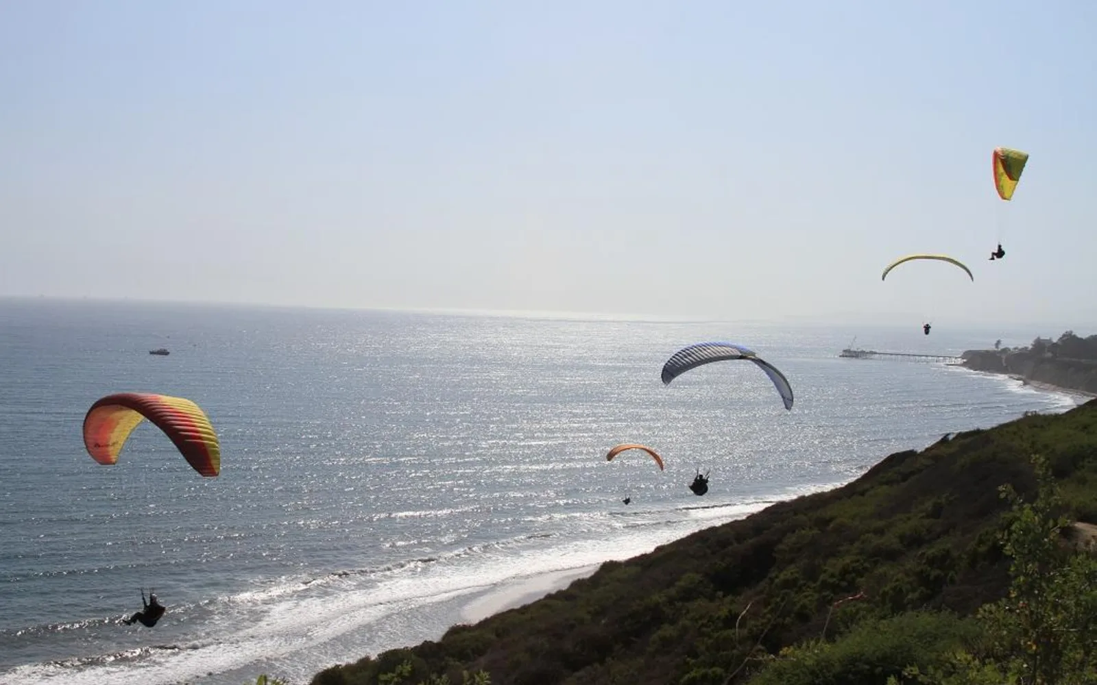 Coastal landscape south of Santa Barbara, California with cliffs and ocean